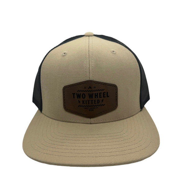 Fresh New Khaki Leather Patch Snapback